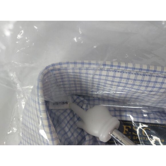 Freemans Sporting Club FSC Blue Checked Dress English Spread Shirt Men's 15-34 - Picture 5 of 6